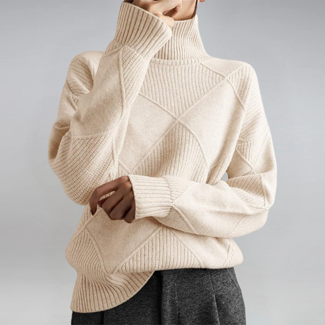 Lauren | Jersey de Cuello Alto de Punto Suave