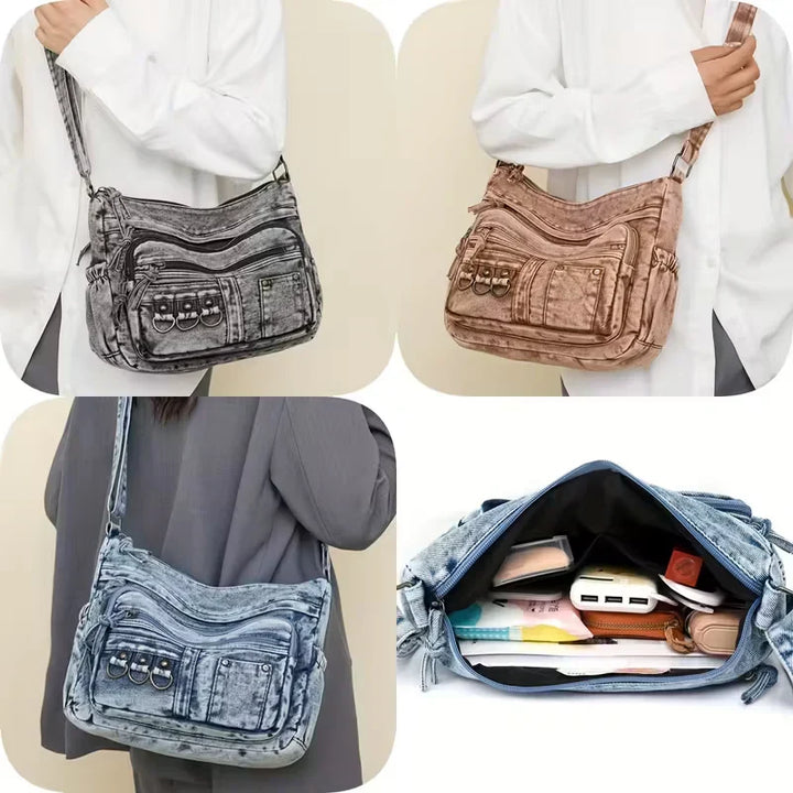 La brisa urbana de Jenna | Bolso de hombro vaquero