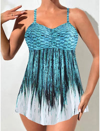 Perla | Conjunto de vestido de baño con estampado de sirena que cubre el vientre