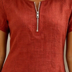 Leliana vestido de algodón y lino detalle