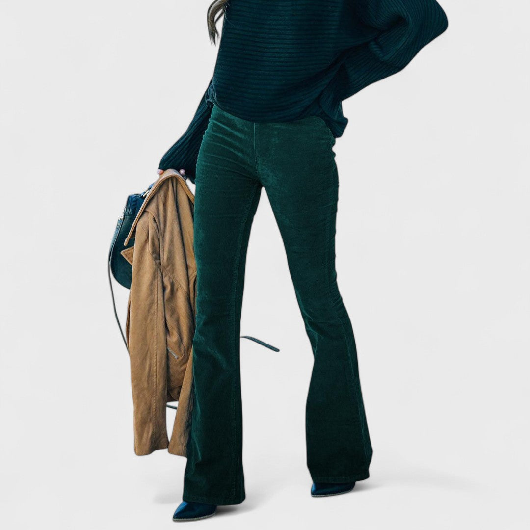 Chloe - Pantalones acampanados de terciopelo