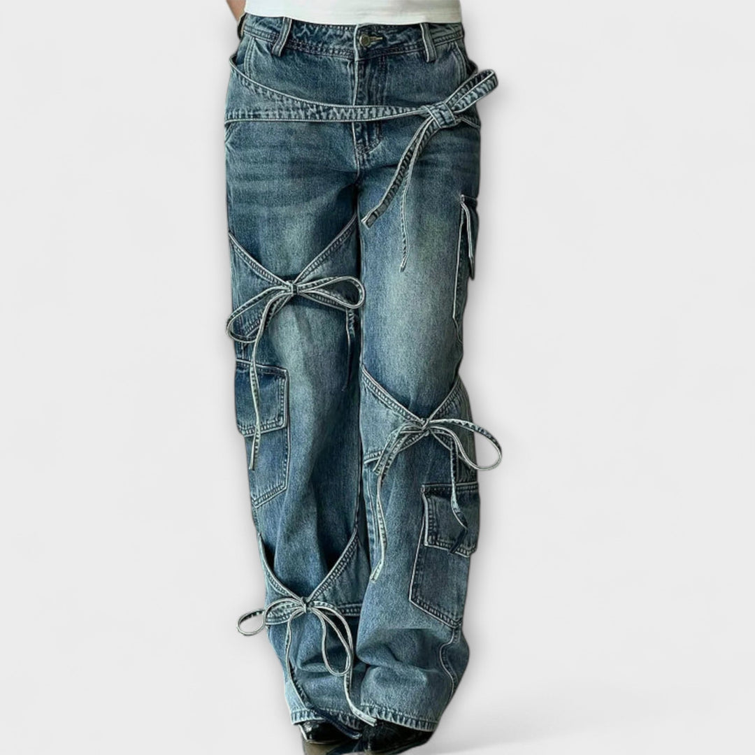 Paloma - Jeans de Denim Utility con Detalle en Nudo