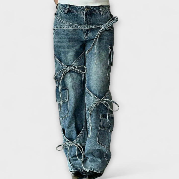 Paloma - Jeans de Denim Utility con Detalle en Nudo