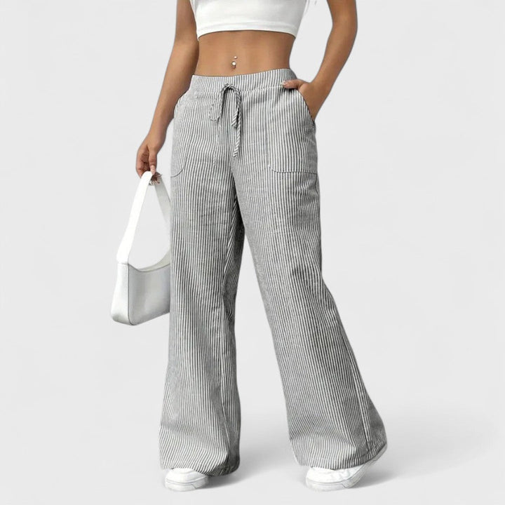 Dominique - Pantalones cómodos y amplios con detalles elegantes