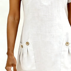 Leliana vestido de algodón y lino detalle