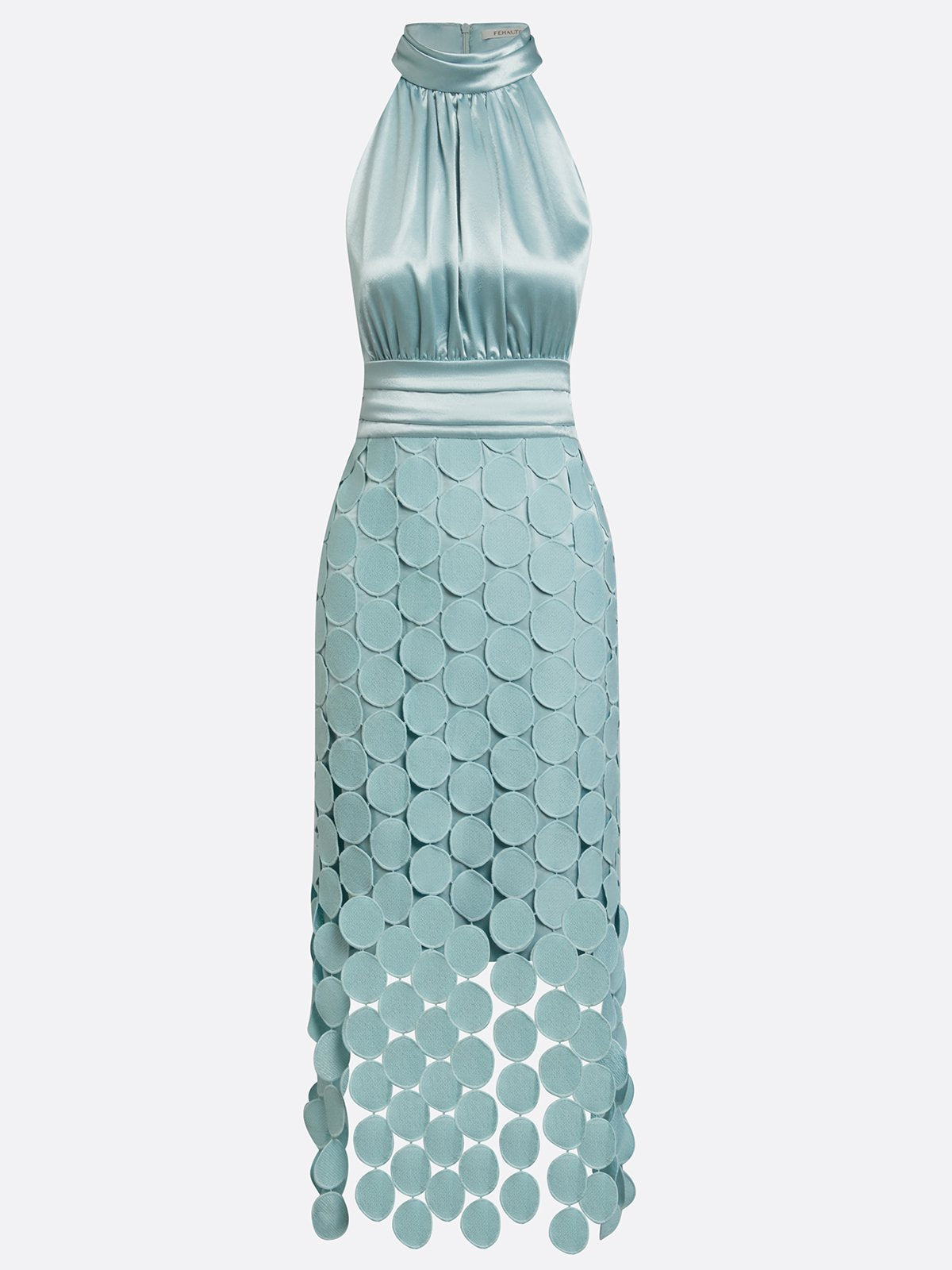 Irene vestido midi de noche detalle apliques