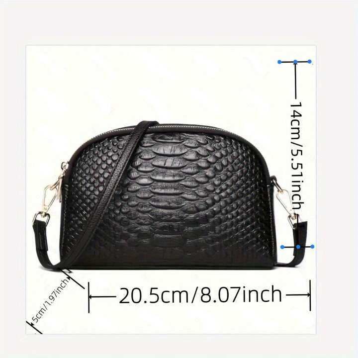 Elegancia pura de Vivienne | Bolso bandolera con relieve de cocodrilo
