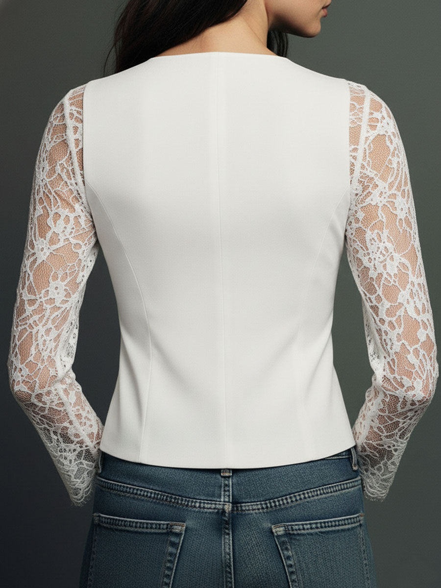 Noemí | Blazer con Mangas Semitransparentes