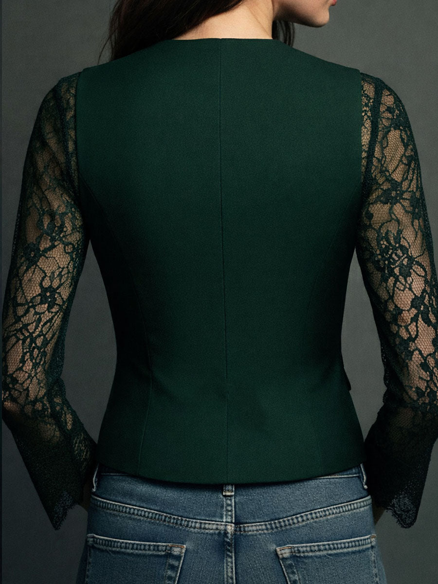 Noemí | Blazer con Mangas Semitransparentes