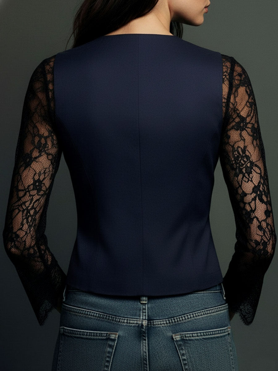 Noemí | Blazer con Mangas Semitransparentes