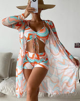 Claudia | Conjunto de Bikini de 3 Piezas con Estampado