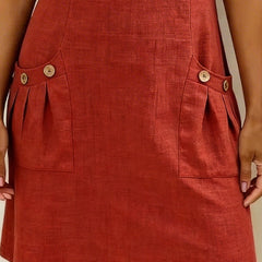 Leliana vestido de algodón y lino detalle
