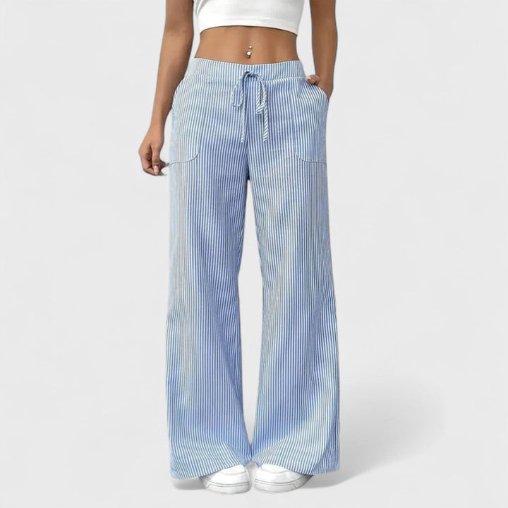 Dominique - Pantalones cómodos y amplios con detalles elegantes