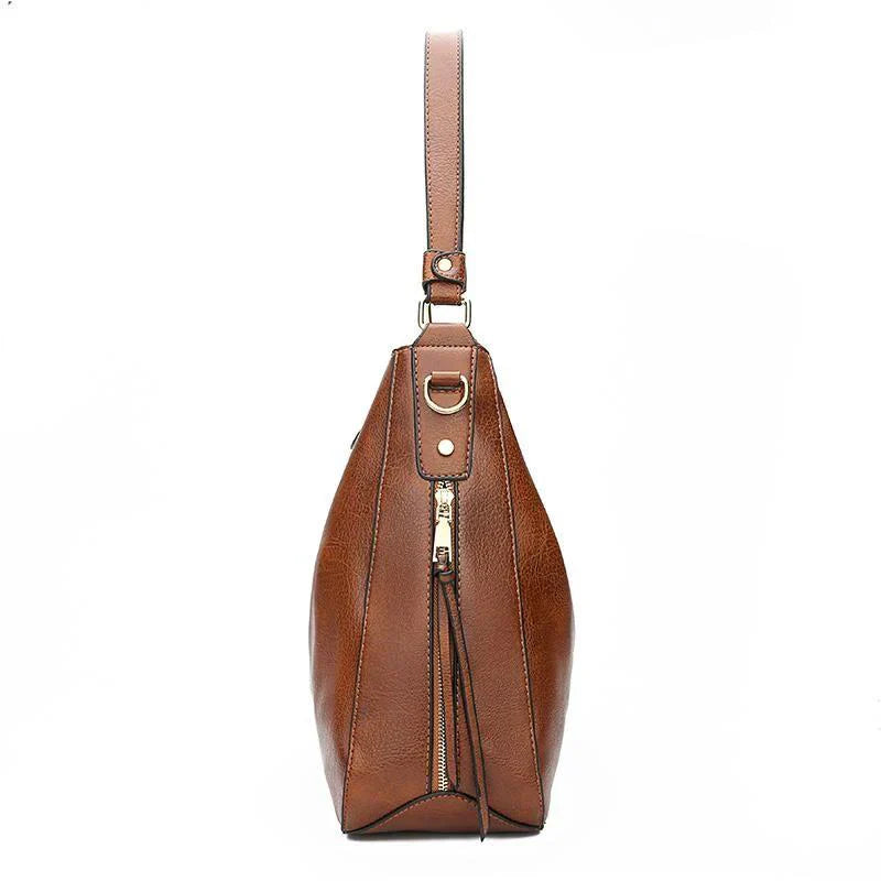 Bolso | De mano de cuero de lujo antirrobo tipo hobo + Cartera pequeña GRATIS