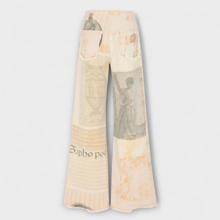 Rhea – Jeans de pierna ancha estampados con un toque vintage