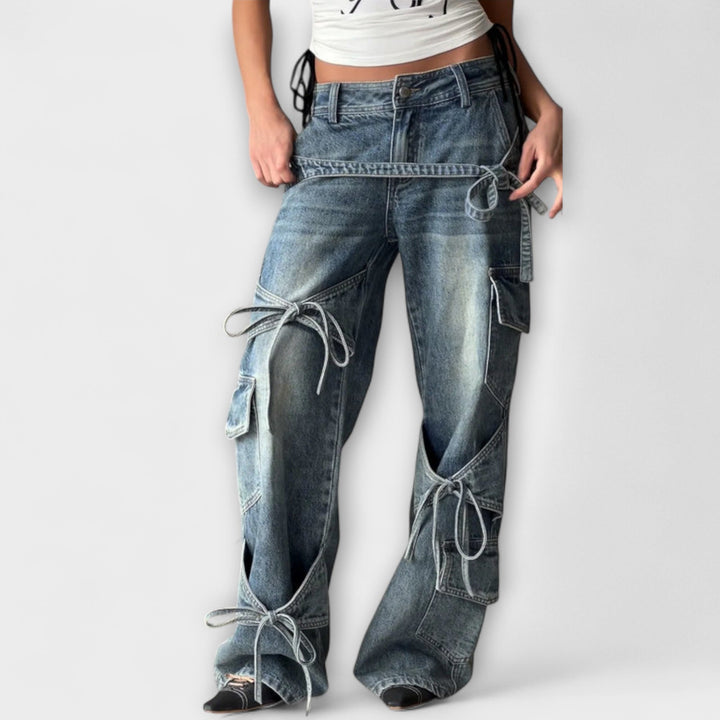 Paloma - Jeans de Denim Utility con Detalle en Nudo