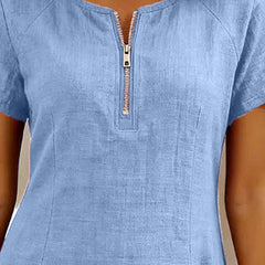 Leliana vestido de algodón y lino detalle