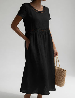 Livia | Vestido Bordado - Negro