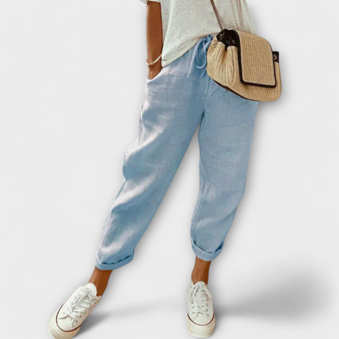 Bibi - Pantalones de lino a la moda y casuales