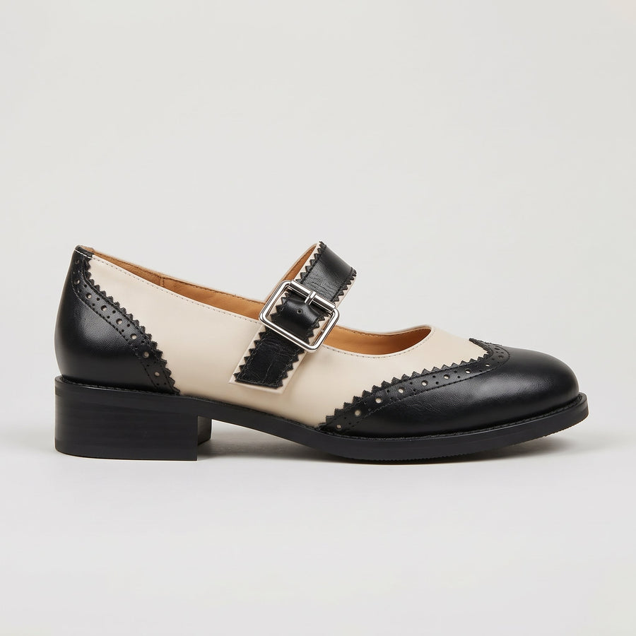 Carmina | Zapato Mary Jane Bicolor con Hebilla