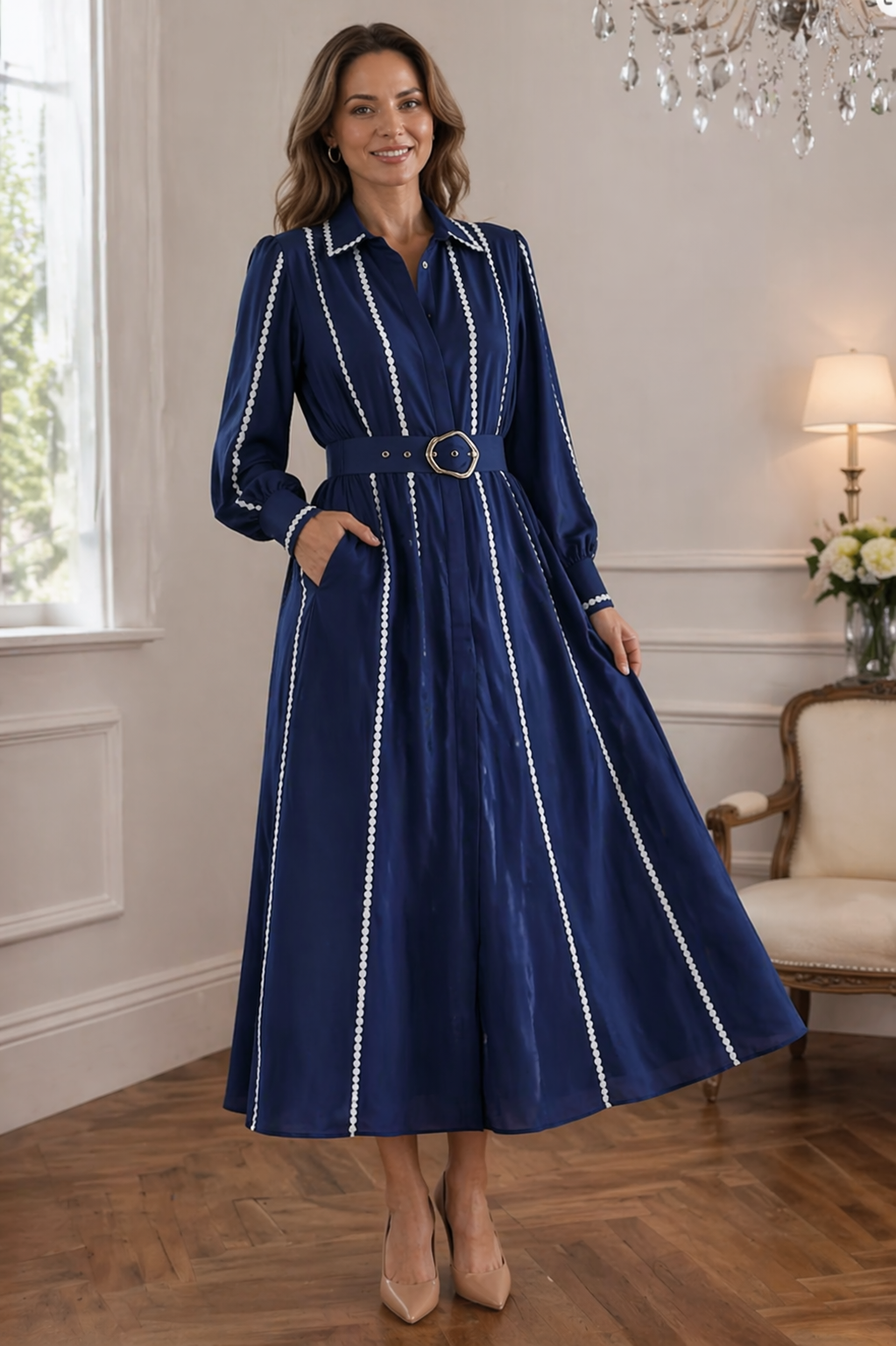 ALEXIA | Vestido Con Cintura Elegante