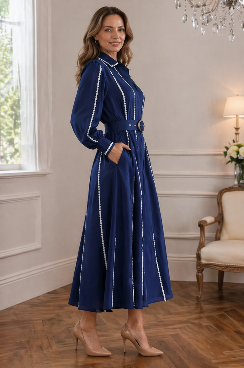 ALEXIA | Vestido Con Cintura Elegante