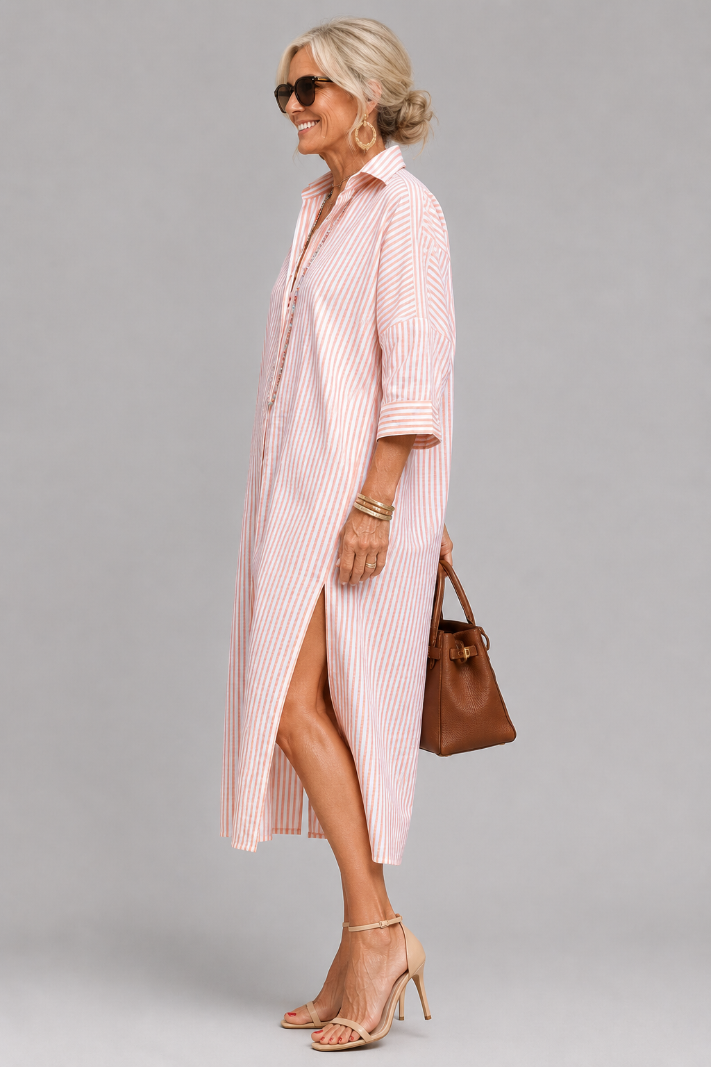 Lorena | Vestido Camisero de Rayas