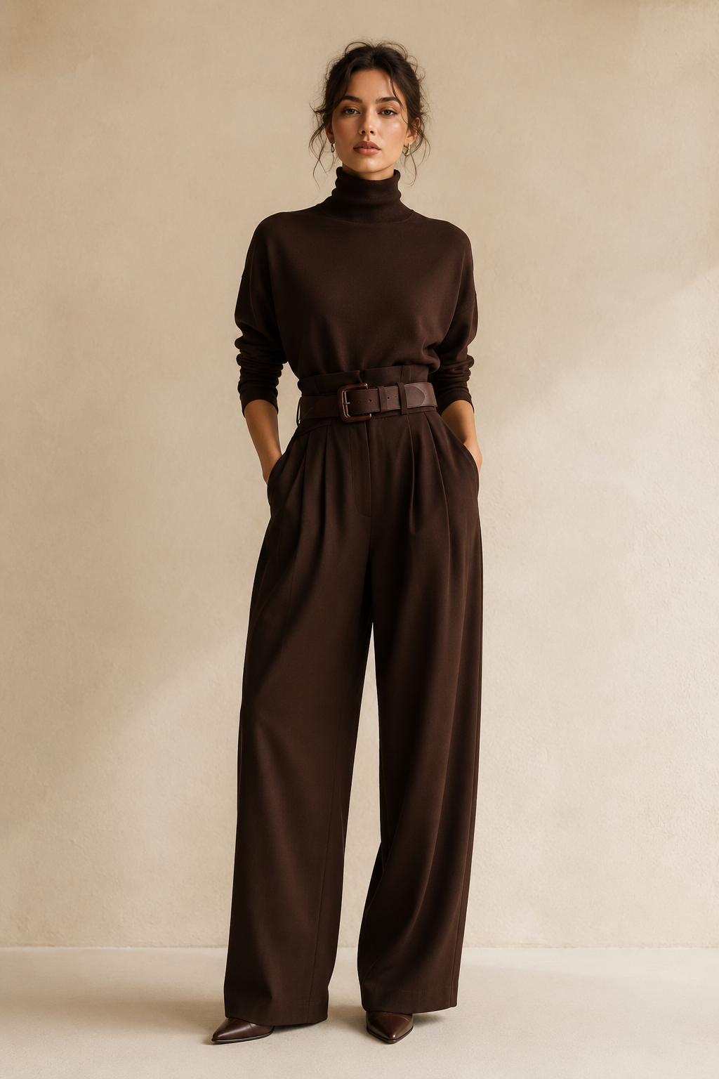 Inés | Conjunto de Cuello Alto y Pantalón Palazzo