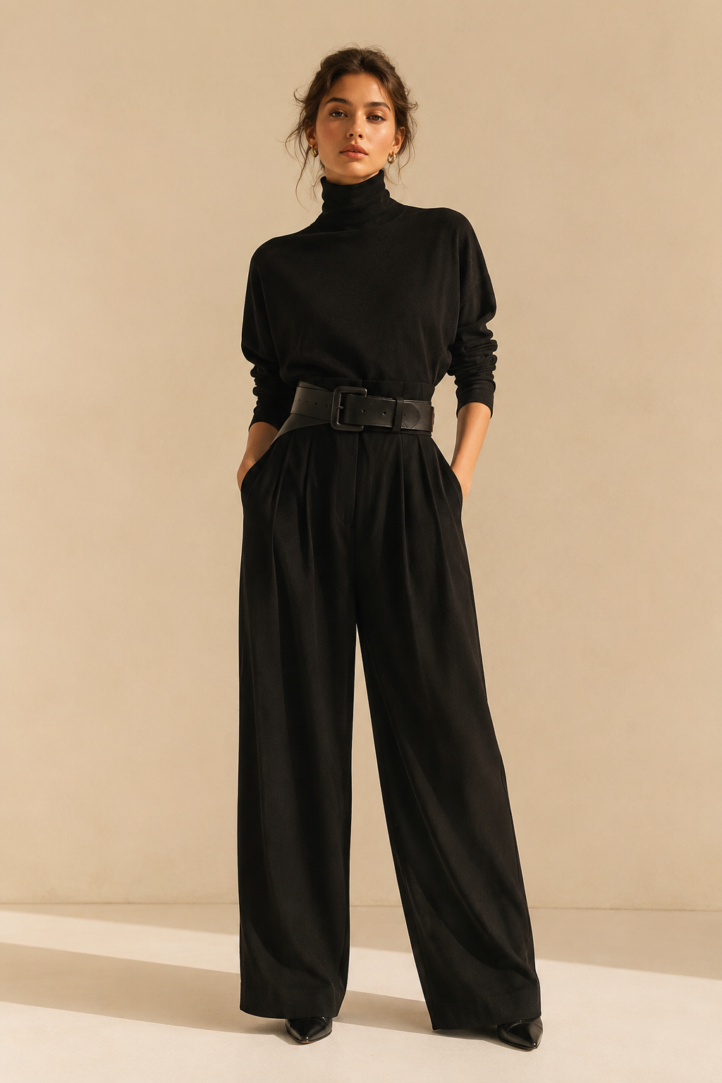 Inés | Conjunto de Cuello Alto y Pantalón Palazzo