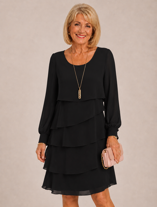 Madeleine | Vestido elegante manga larga clásico
