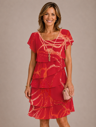 Geneviève | Vestido elegante "rojo herme"