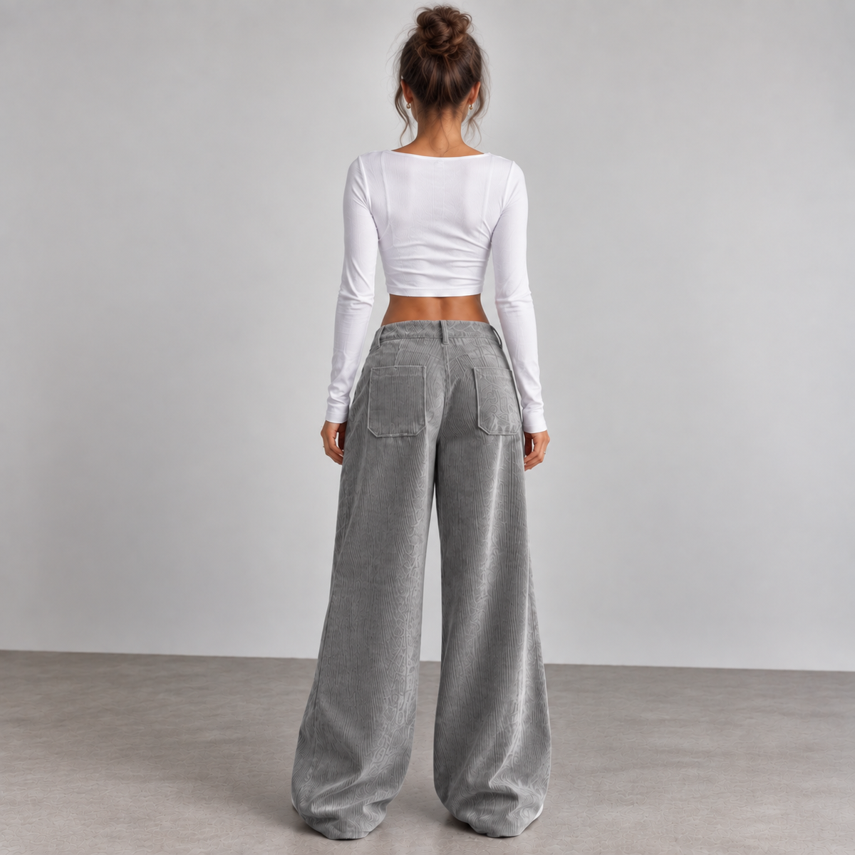 LAURA – Pantalón Ancho Con Bolsillos Delanteros