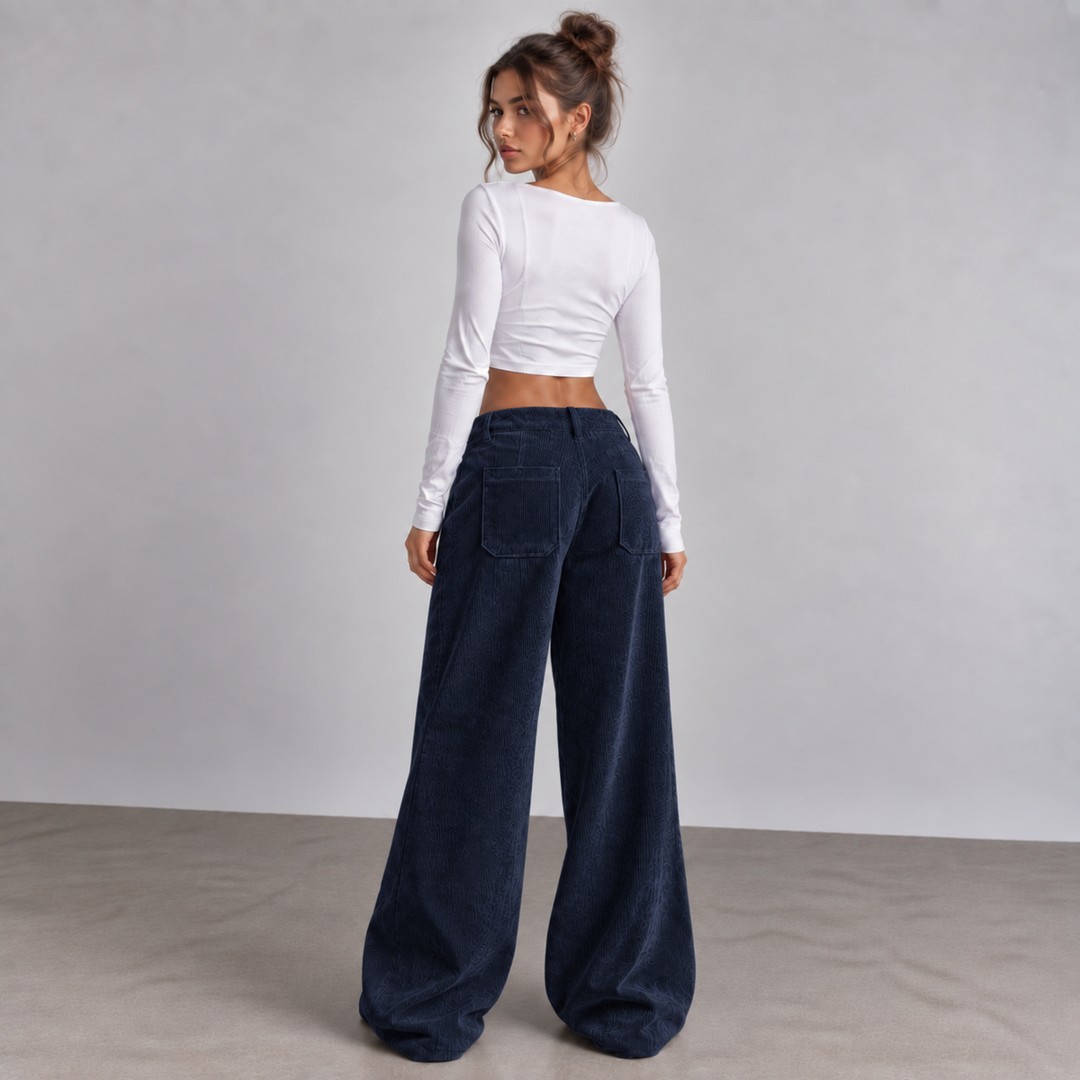 LAURA – Pantalón Ancho Con Bolsillos Delanteros