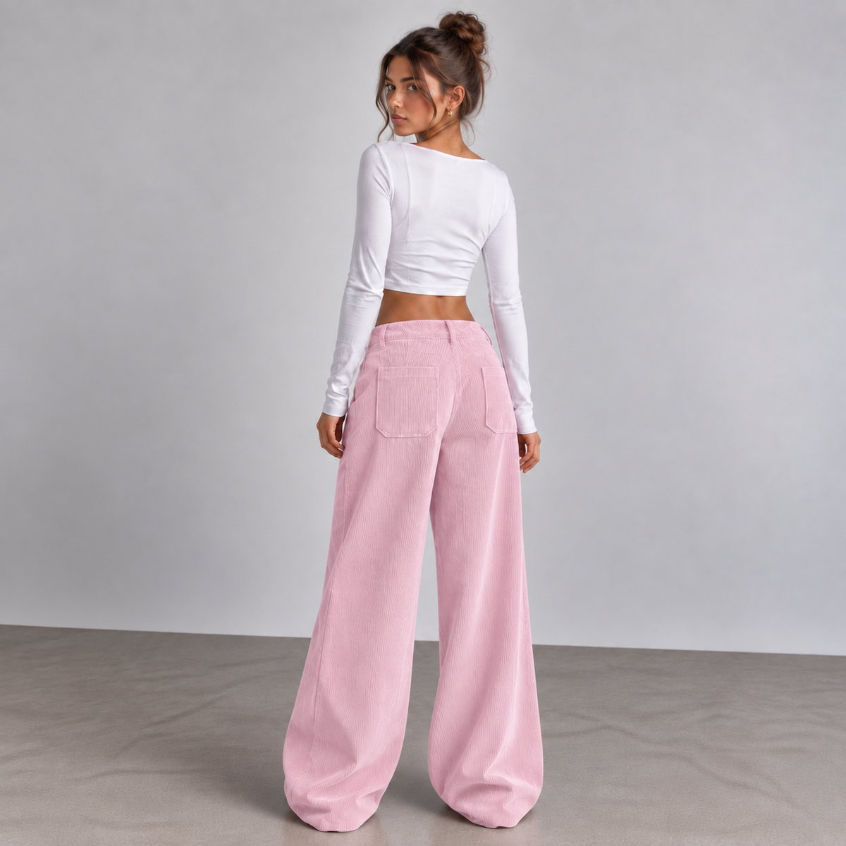 LAURA – Pantalón Ancho Con Bolsillos Delanteros