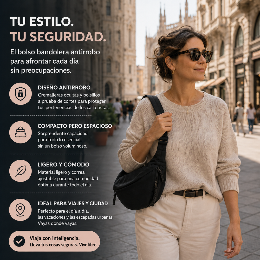 Luna | Bolso Bandolera Antirrobo y Versátil