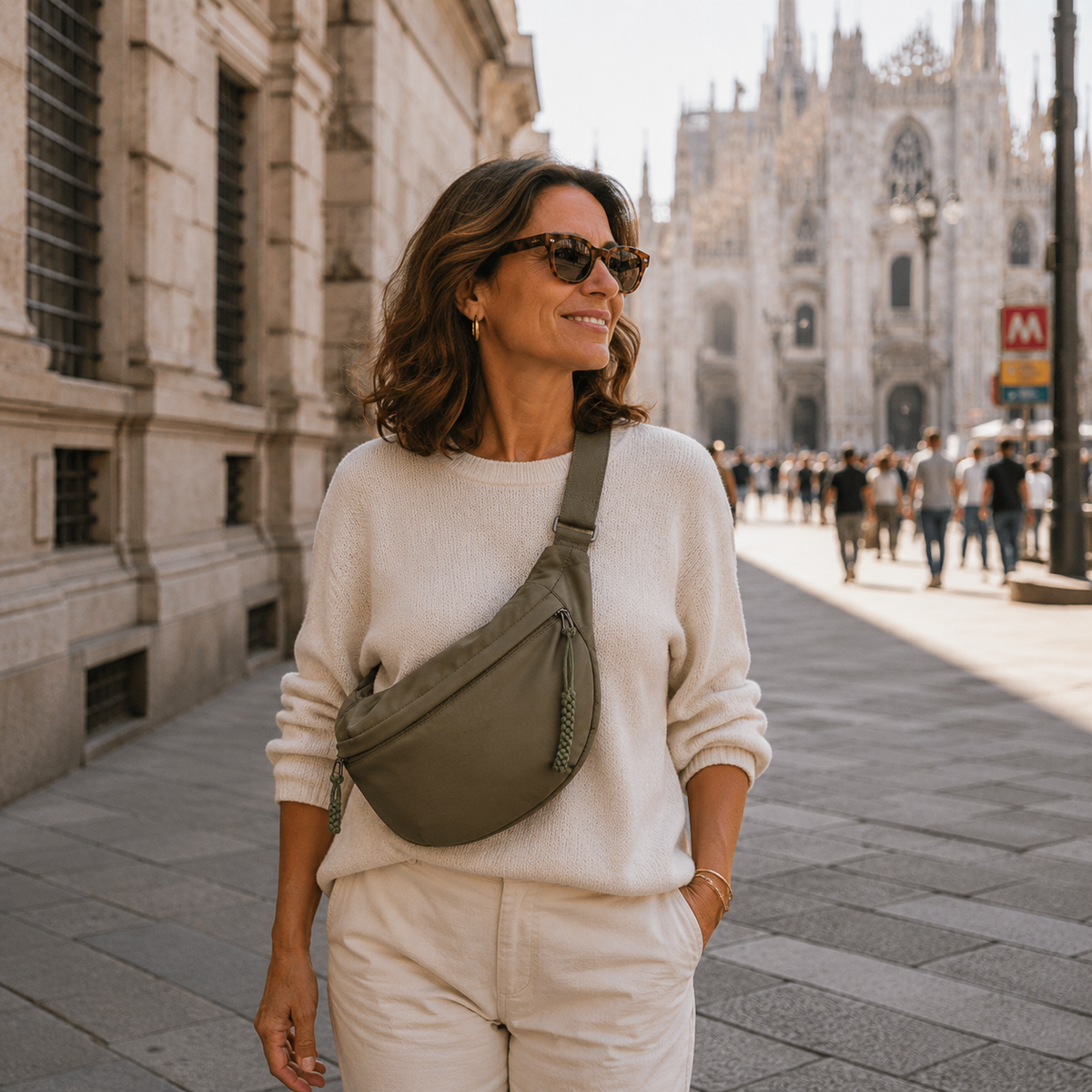 Agata | Bolso de Hombro Verde Oliva