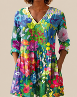 Eden | Blusa oversize con estampado vibrante