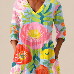 Ayra | Blusa Oversize con Estampado Vibrante