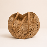 Lola | Bolso Redondo de Ganchillo Calado – Caramelo