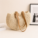 Lisa | Bolso Redondo Trenzado – Crema