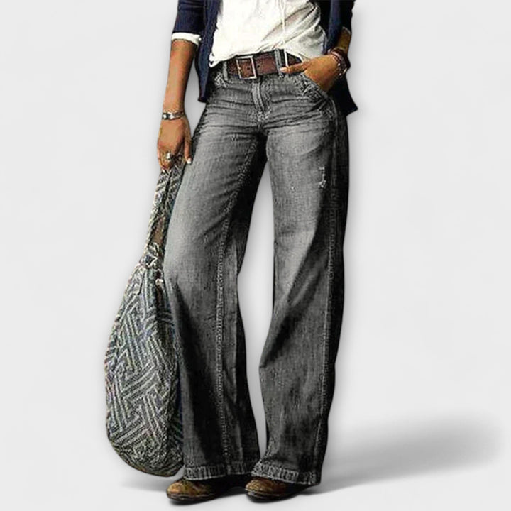 Cess - Pantalones de Denim con Pierna Ancha