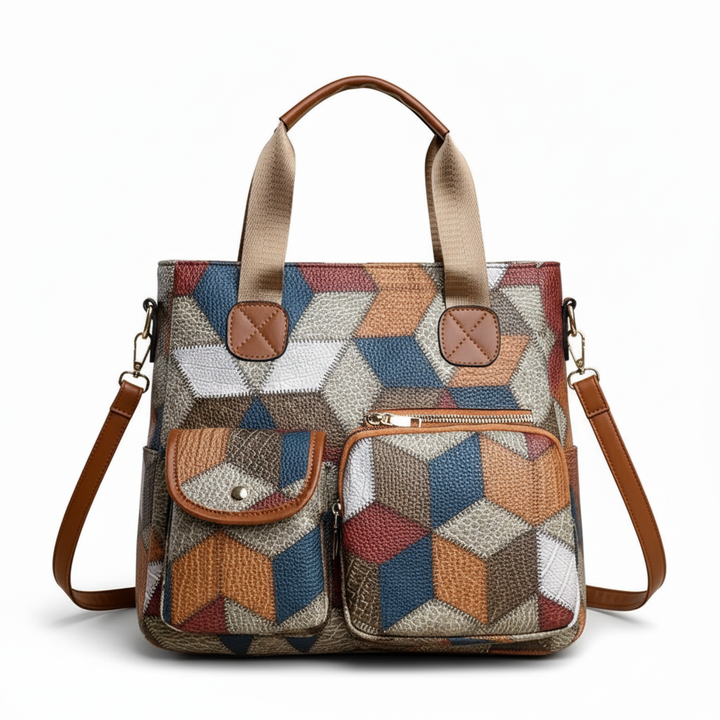 Bolso | De mano de piel con mosaico