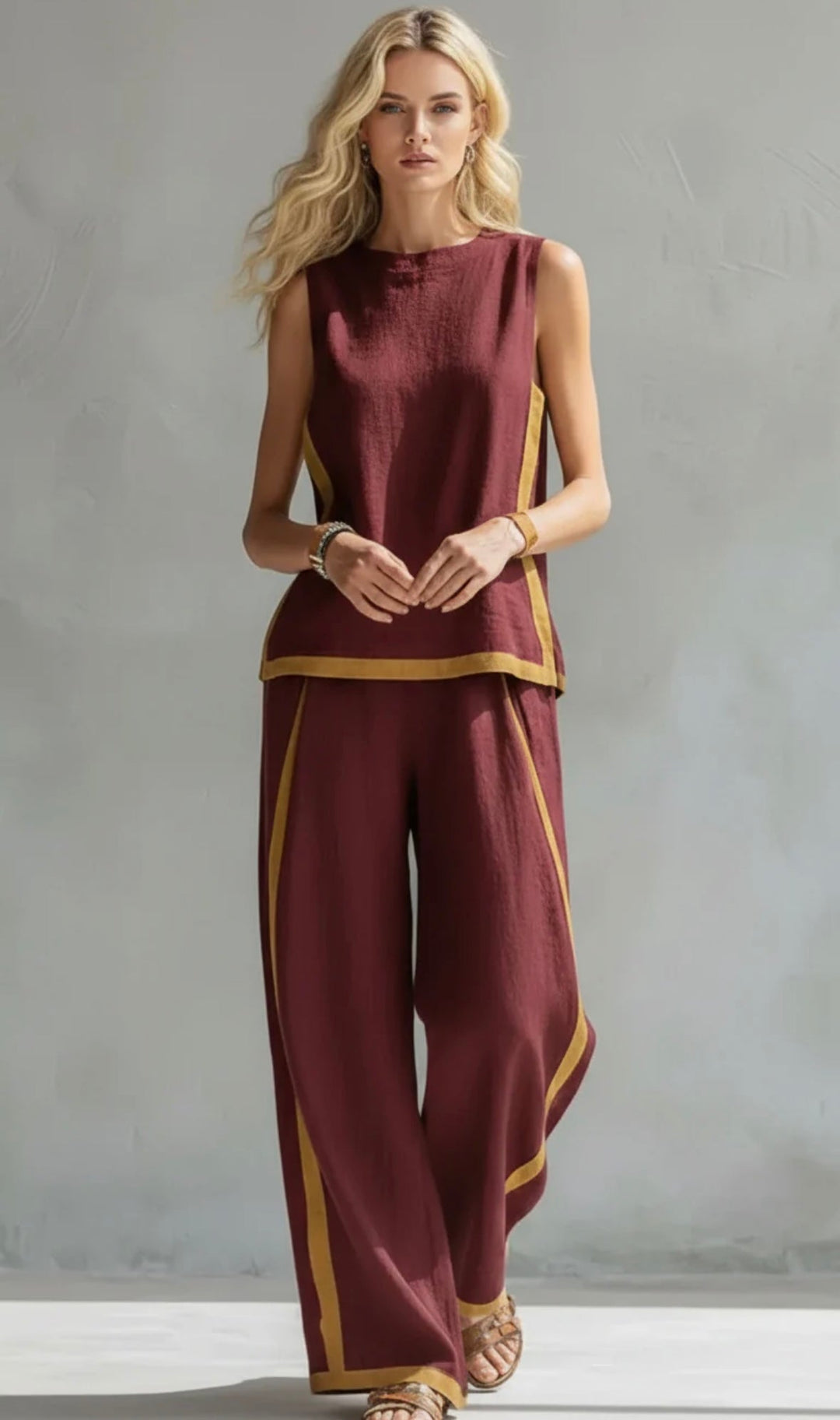 Leila | Conjunto Elegante de Algodón y Lino