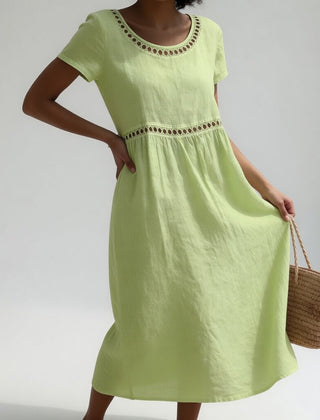 Livia | Vestido Bordado - Verde claro