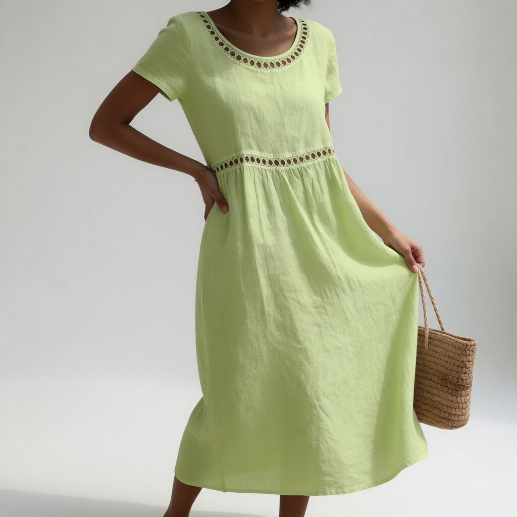 Livia | Vestido Bordado - Verde claro