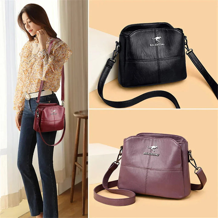Elegante | Bolso tote y bandolera de piel bordada para mujer