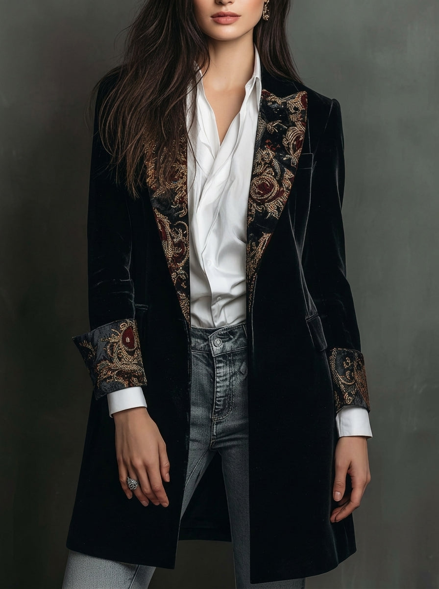 Marta | Blazer de Corte Entallado con Estampado Barroco