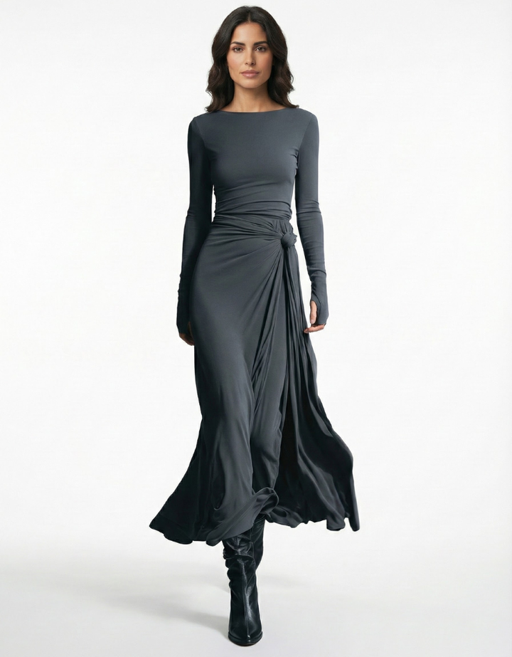 Itziar | Vestido Elegante con Nudo Lateral
