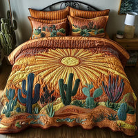 Completo letto trapuntato a 3 pezzi - Alba sui Cactus