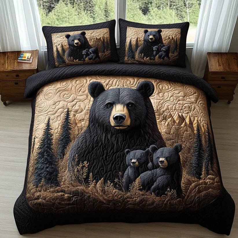 Completo letto trapuntato a 3 pezzi - Animali del Bosco